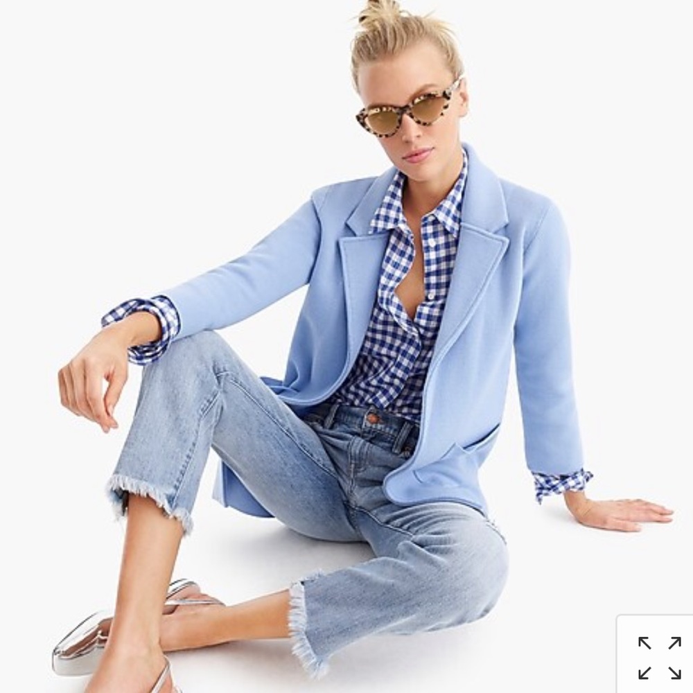 J.CREW Sophie sweater blazer in sky